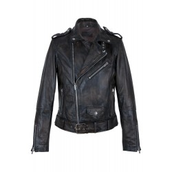 Heren leren biker jas bruin/zwart 9915 Heren leren biker jas bruin/zwart 9915